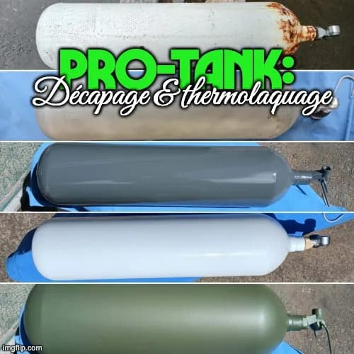 PRO-TANK : sablage et peinture en poudre sur bouteilles de plongée