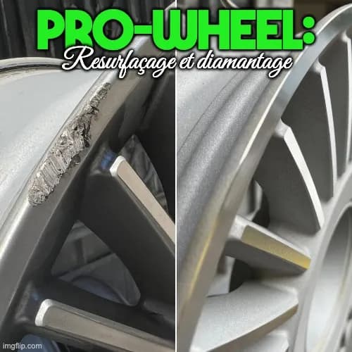PRO-WHEEL : jante aluminium avant/après resurfaçage CNC