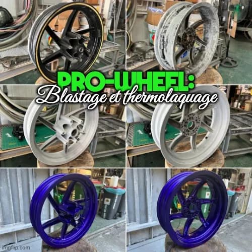 PRO-WHEEL : peinture en poudre sur jantes de deux roues