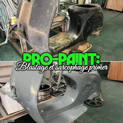 PRO-PAINT : primer epoxy sur carrosserie de Vespa