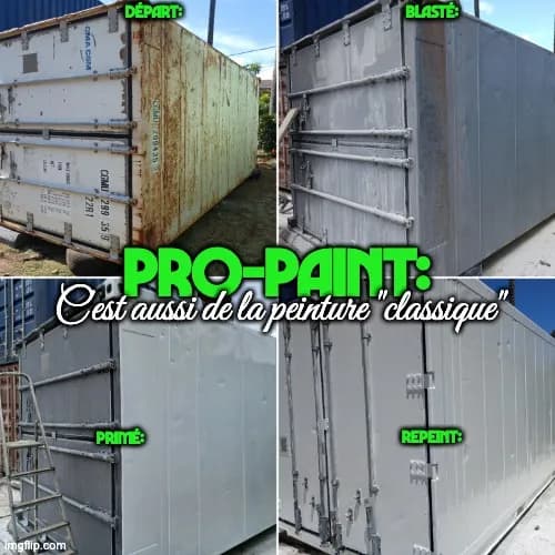 PRO-PAINT : sablage, primer et peinture sur conteneur maritime